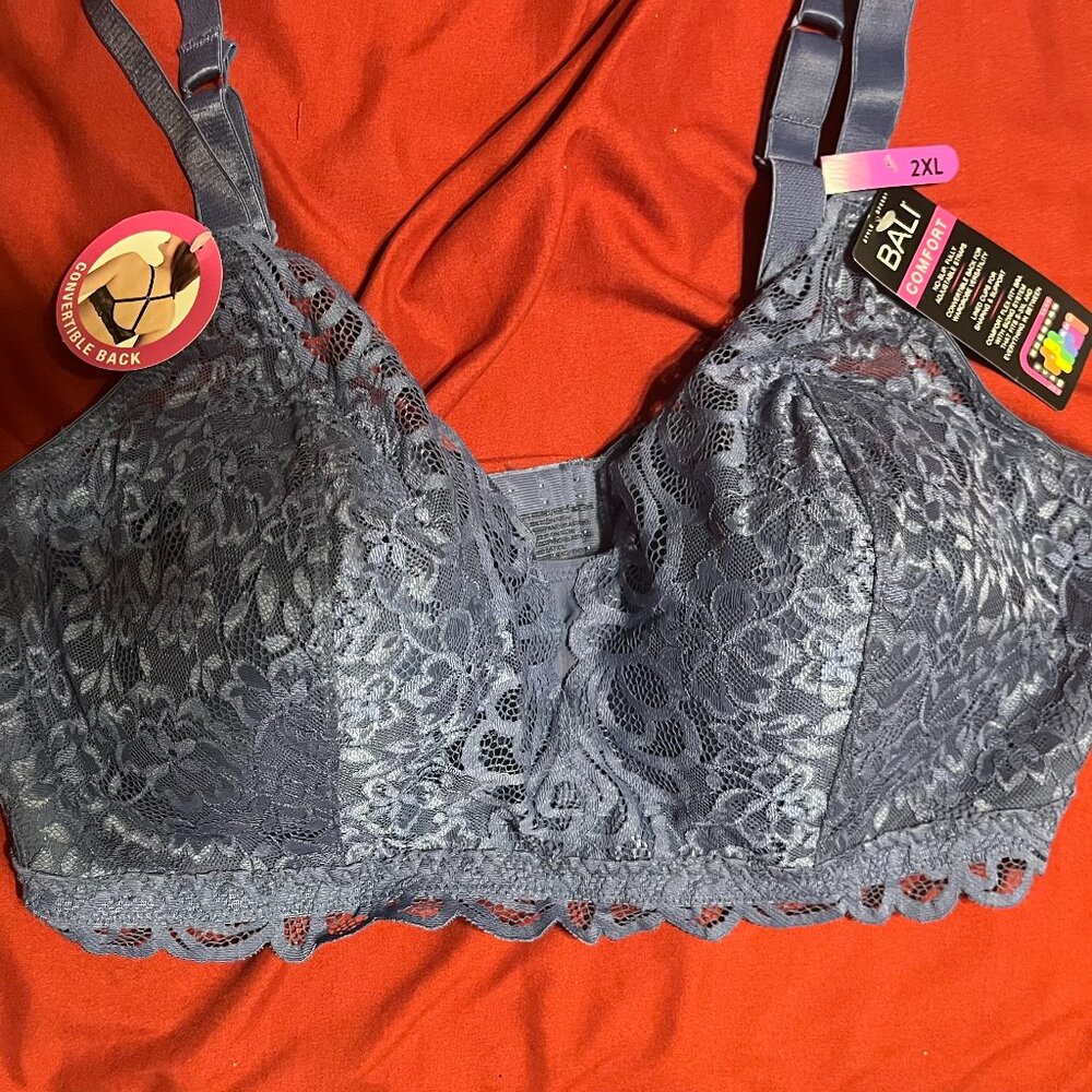 Bali XXL Comfort Convertible Blue Bra - NWT